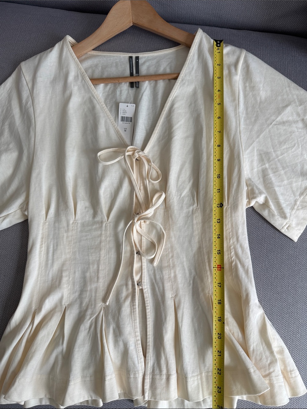 Anthropologie Waisted Tie-Front Top Size M NWT - Picture 8 of 11